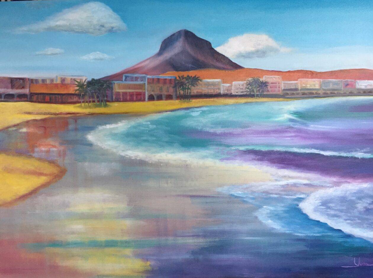 Montgo mountain from Arenal beach banner