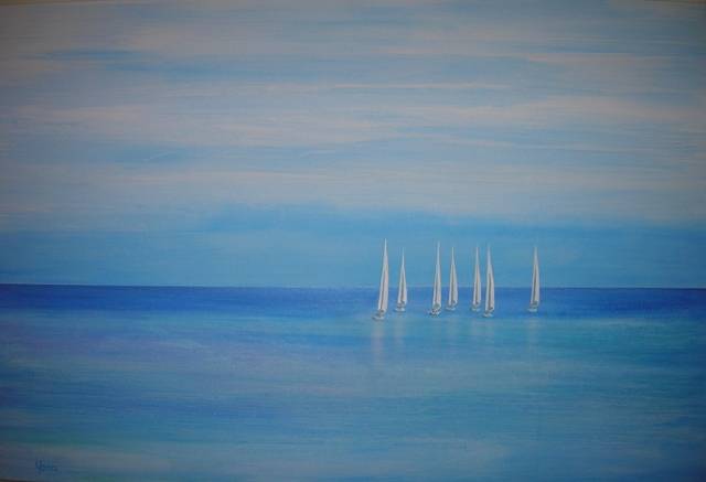 SAILING BOATS 100cm x 80cm Oil on canvas
