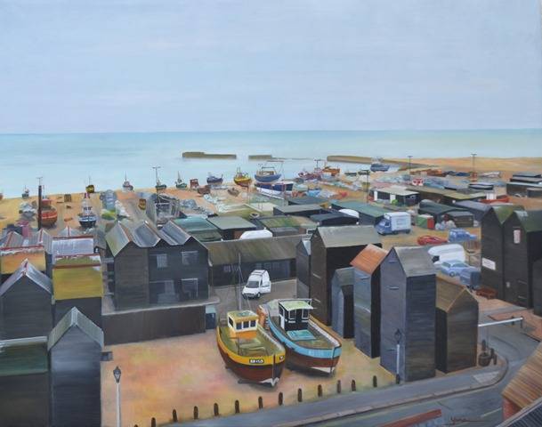 FISHERMEN’S HUTS 100cm x 80cm Oil on canvas