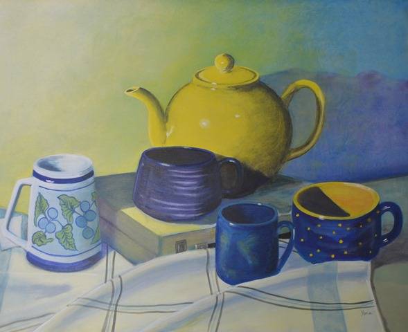 THE TEAPOT AND FRIENDS 103cm x 83cm Oil on canvas