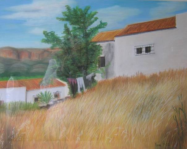 GATA FARMHOUSE 80cm x 60cm Pastel on canson