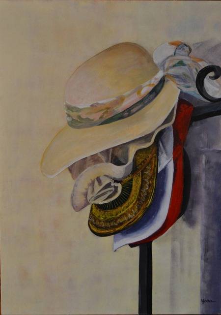 THE HATSTAND 48cm x 67cm Acrylic on card