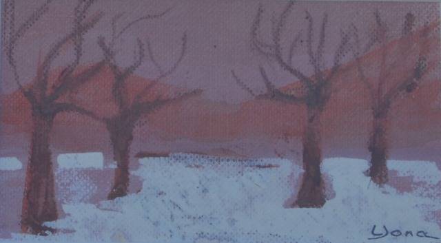 TREES Mini 21cm x 17cm Oil on canvas paper